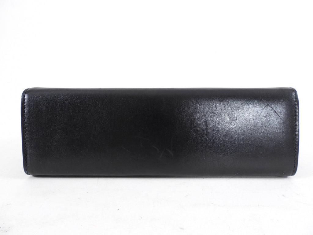 Alaia Black Leather and Suede Perforated Small Clutch Bag