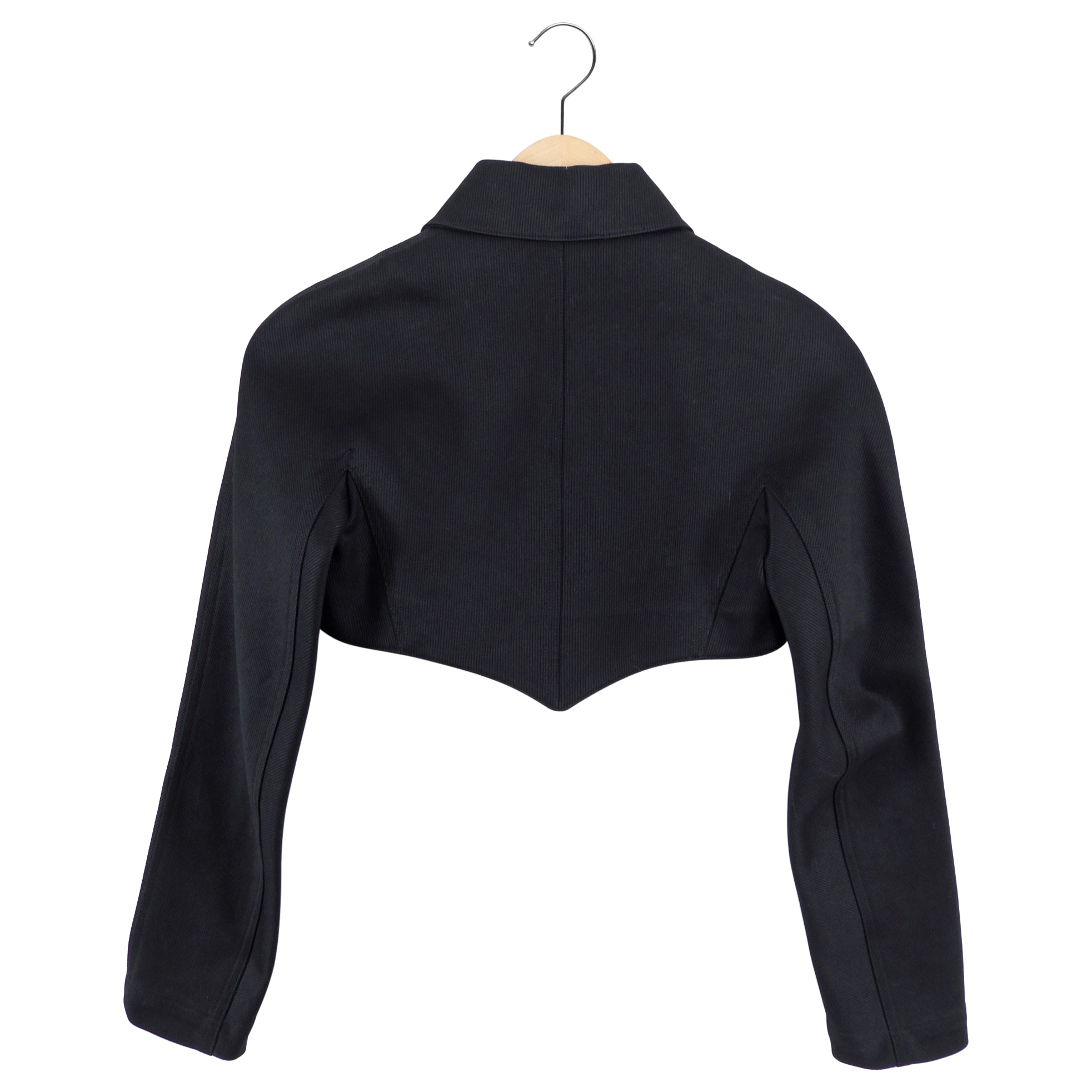 Alaia Black Cotton Crop Bolero Jacket - XS