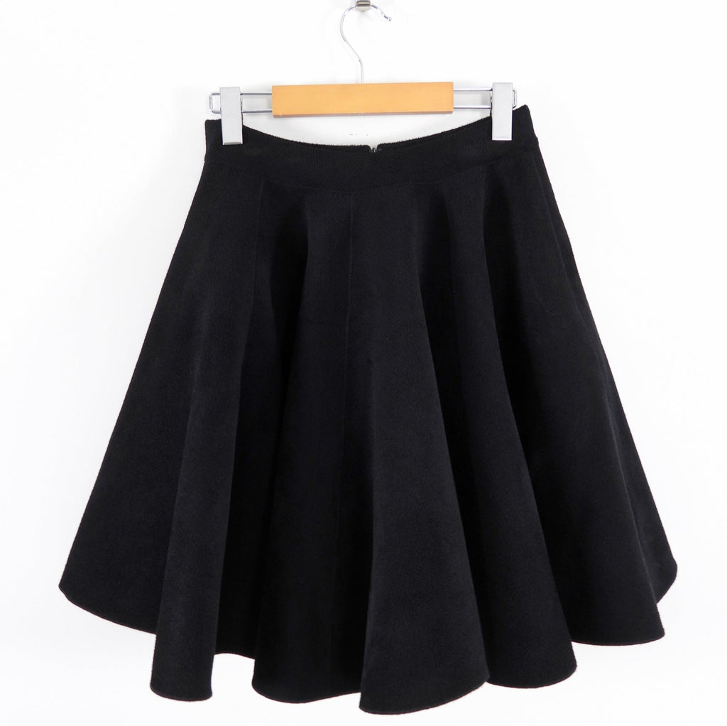 Alaia Black Thick Velour Full Circle Mini Skirt - USA 8/10