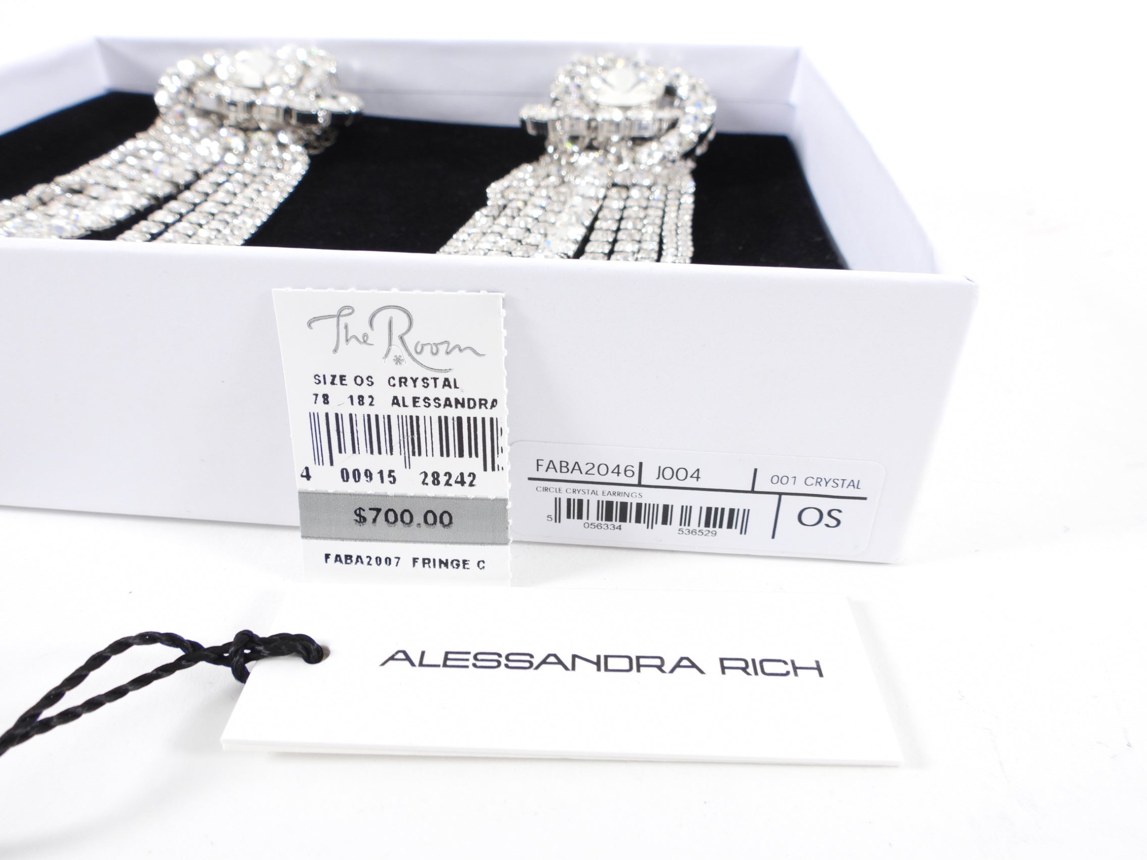 Alessandra Rich Huge Statement Rhinestone Crystal Fringe Earrings