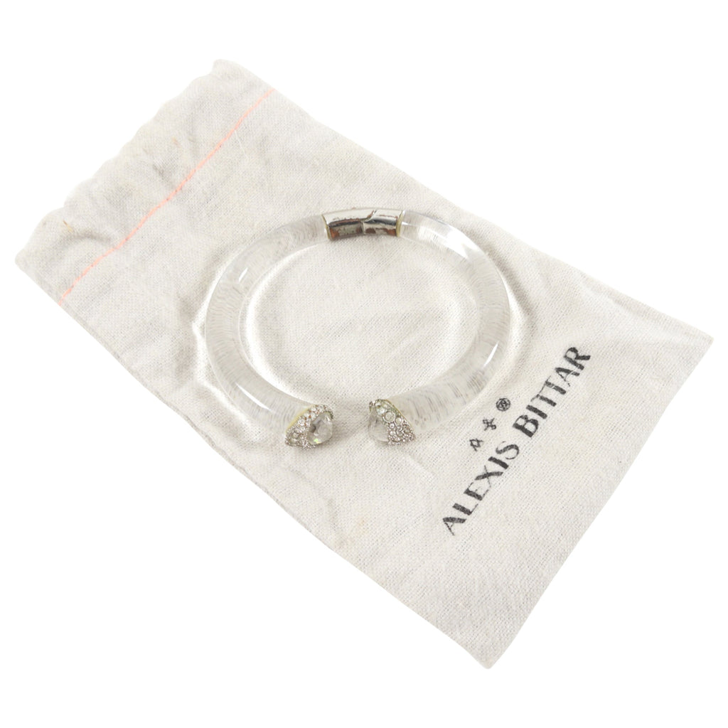 Alexis Bittar Vintage Clear Acrylic Jewel Hinge Bracelet