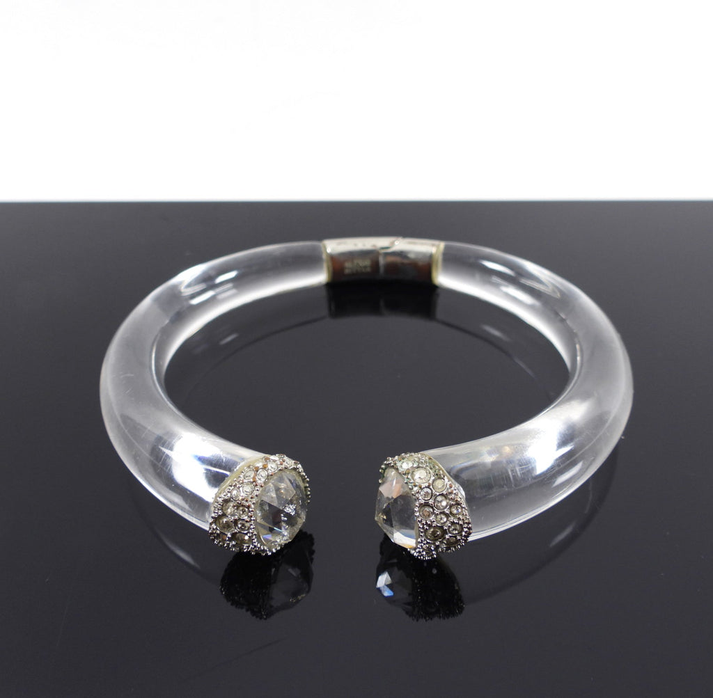 Alexis Bittar Vintage Clear Acrylic Jewel Hinge Bracelet