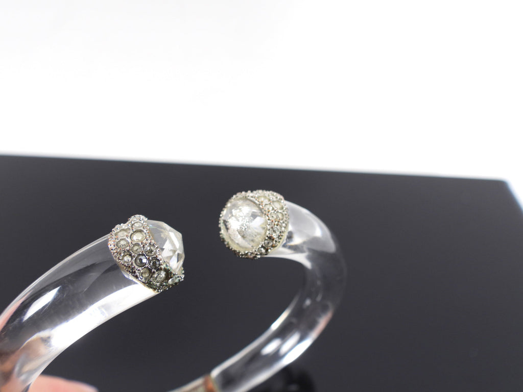 Alexis Bittar Vintage Clear Acrylic Jewel Hinge Bracelet