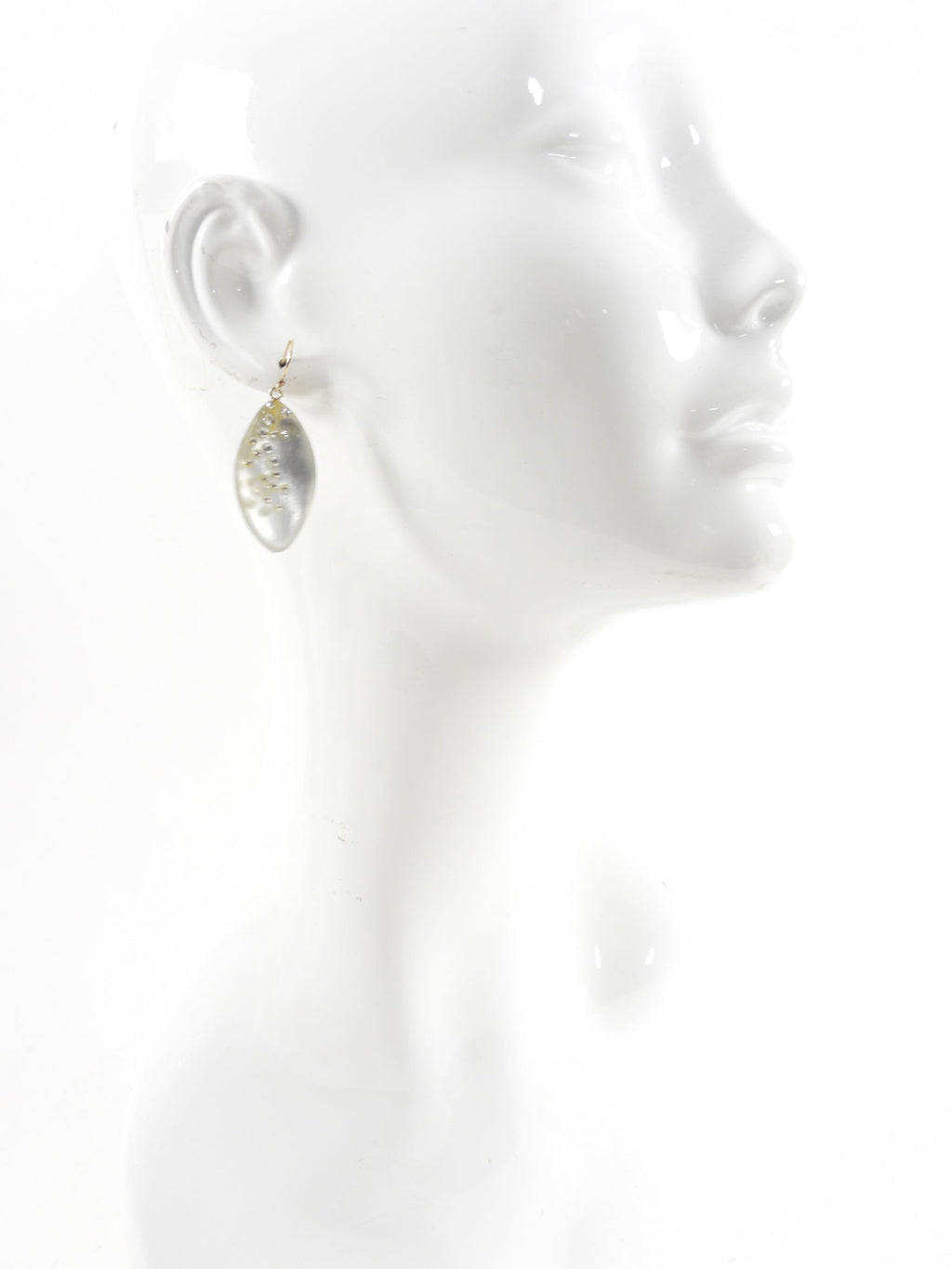 Alexis Bittar Clear Acrylic Resin and Jewel Drop Earrings