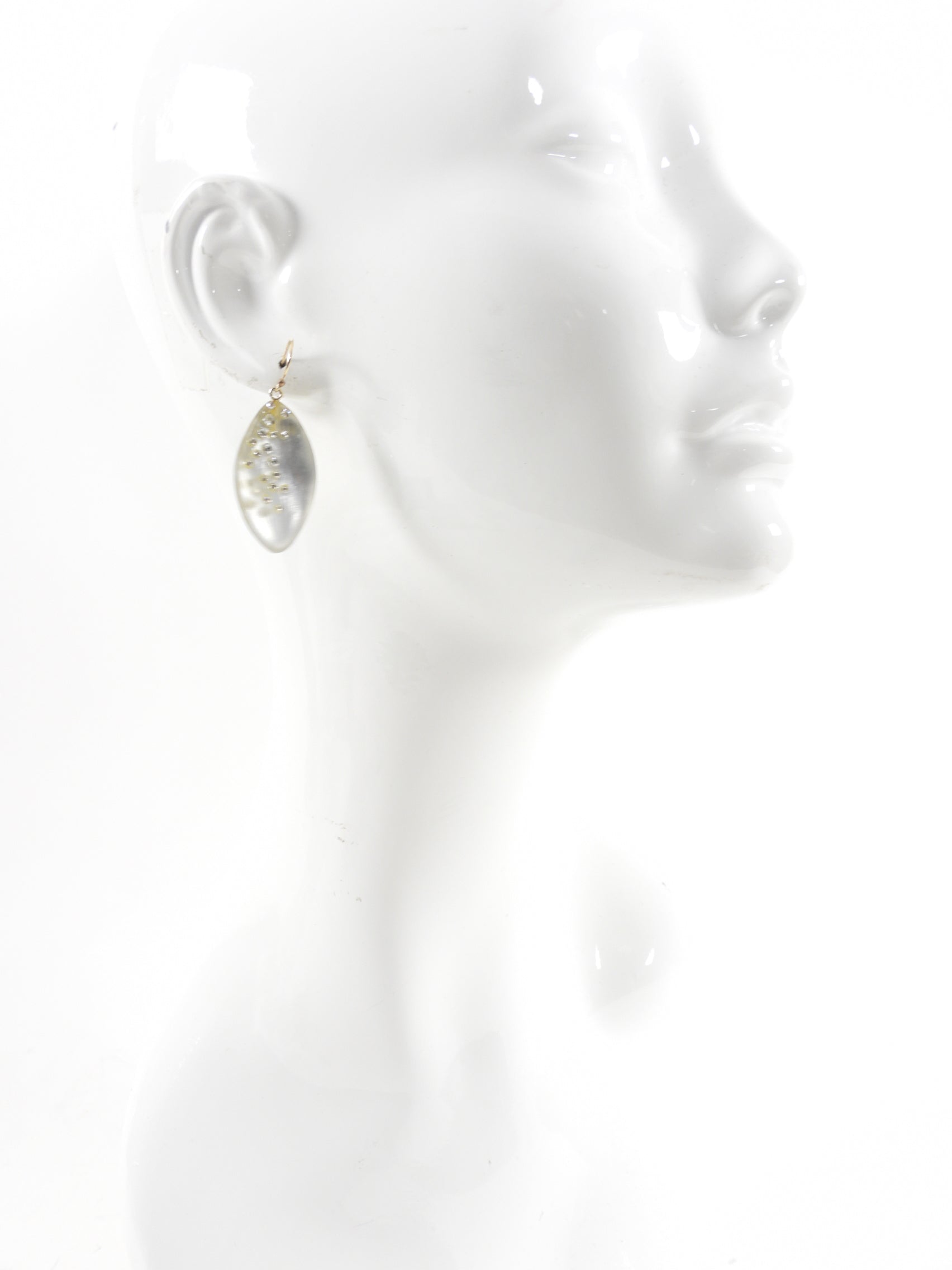 Alexis Bittar Clear Acrylic Resin and Jewel Drop Earrings
