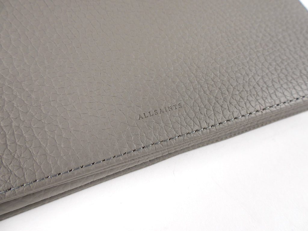 All Saints Grey Small Wallet on Strap Crossbody Bag