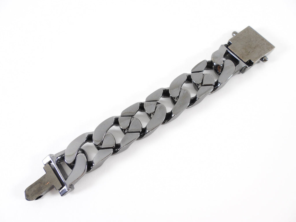 All Saints Chunky Dark Grey Metal Curb Link Bracelet