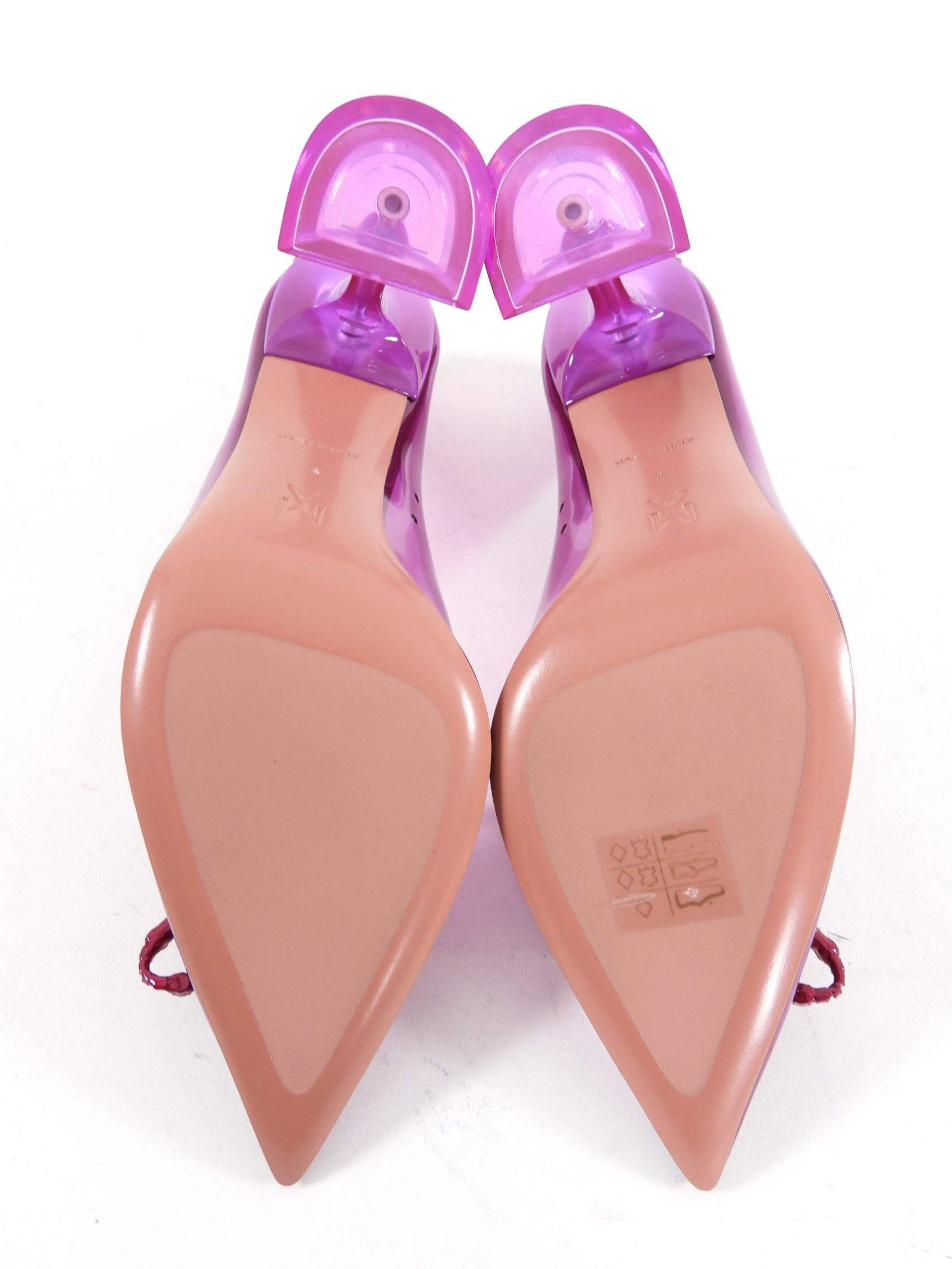 Amina Muaddi Magenta Purple Crystal Glass Pump - fits EU37