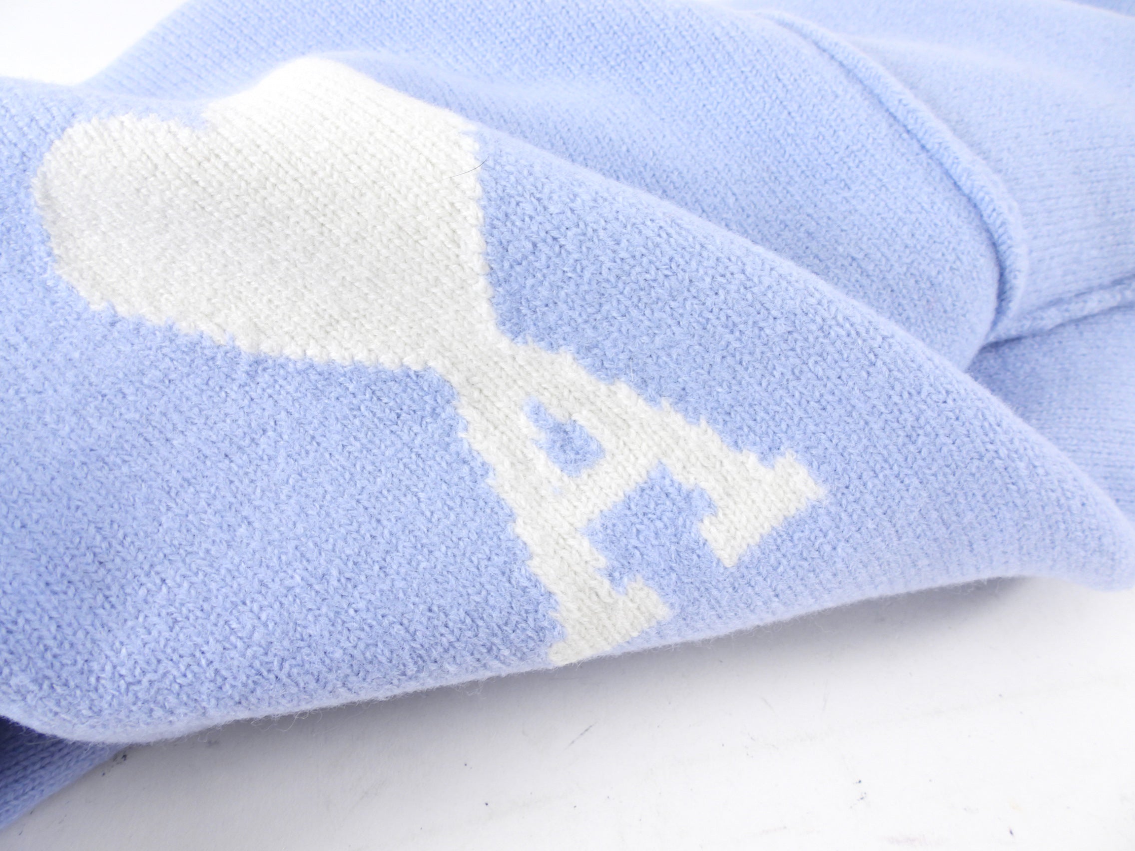 Ami Blue Wool Heart Logo Sweater - S