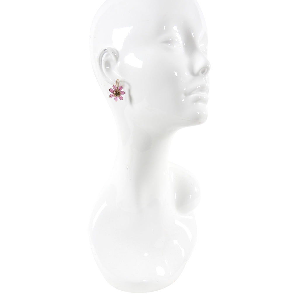 Amrapali Jaipur Gold Ruby Diamond Floral Drop Earrings