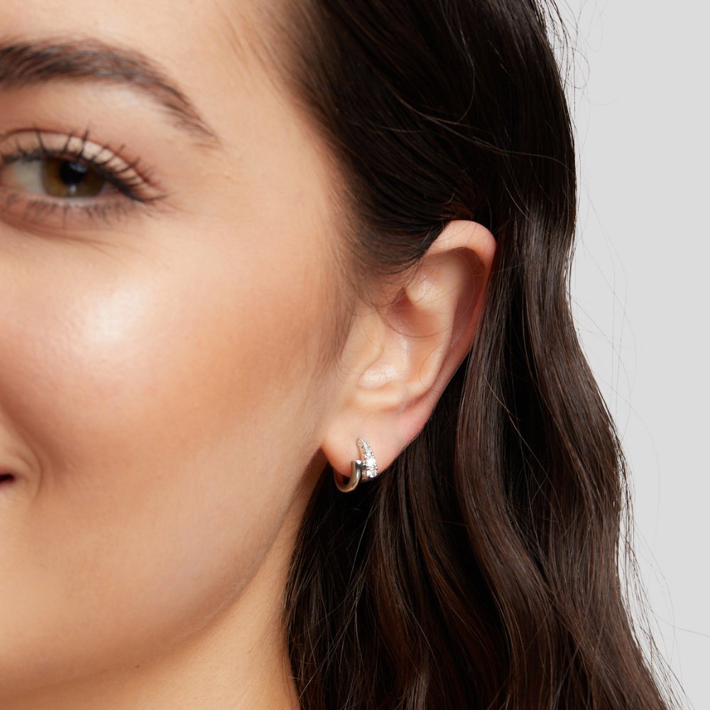 Anastasia Silver Crystal Earrings