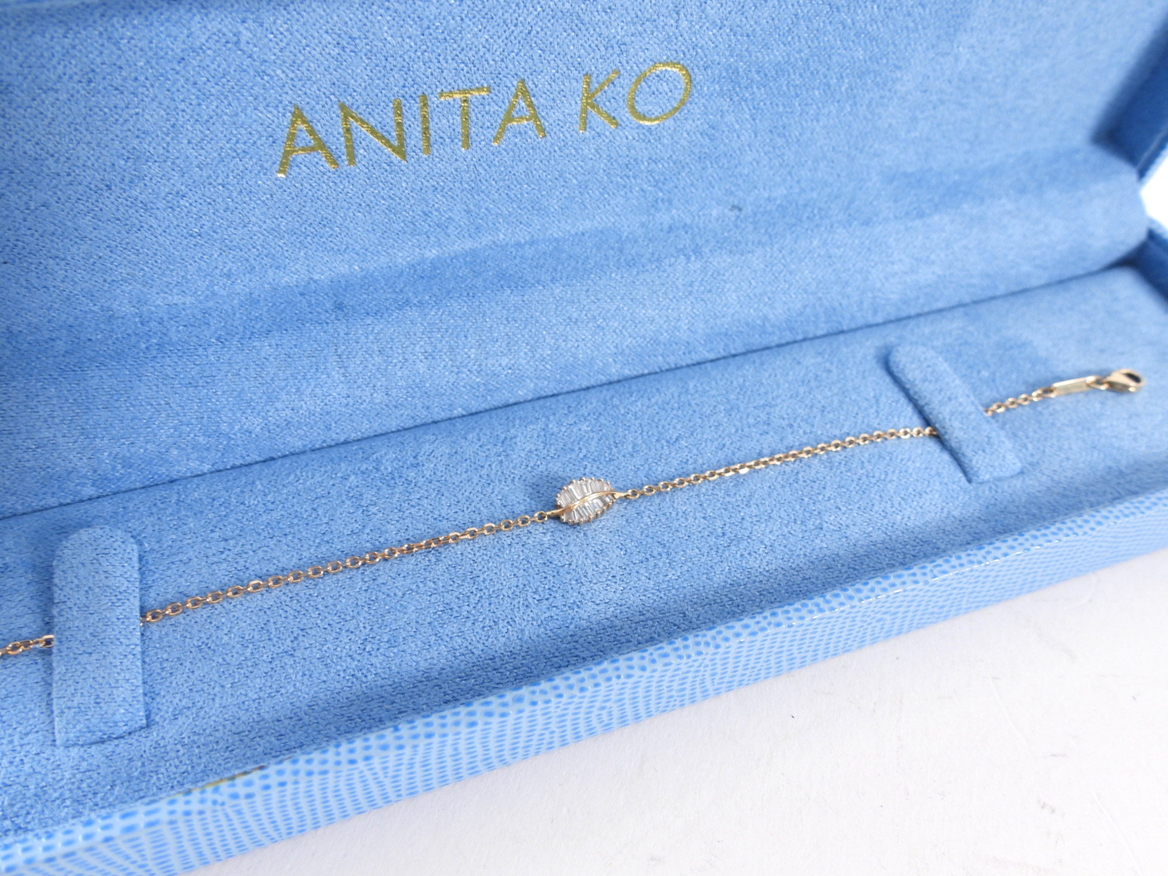 Anita Ko 18k Rose Gold Diamond Palm Leaf Bracelet