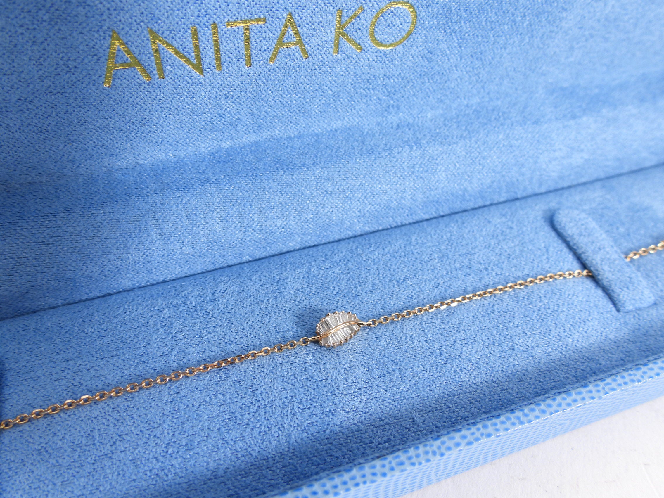 Anita Ko 18k Rose Gold Diamond Palm Leaf Bracelet