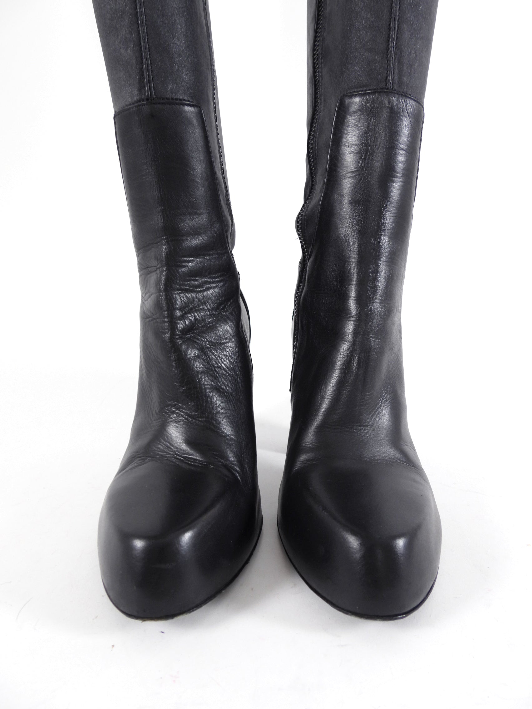 Ann Demeulemeester Fall 2015 Runway Stretch Leather Over the Knee Boots - 36.5 / 37