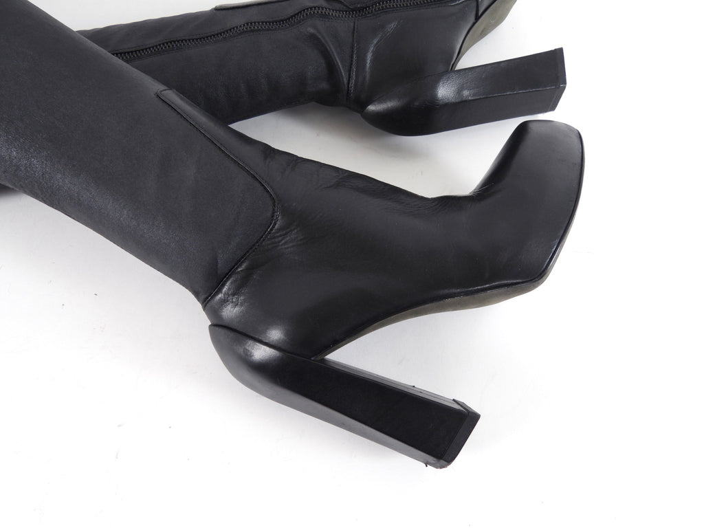 Ann Demeulemeester Fall 2015 Runway Stretch Leather Over the Knee Boots - 36.5 / 37