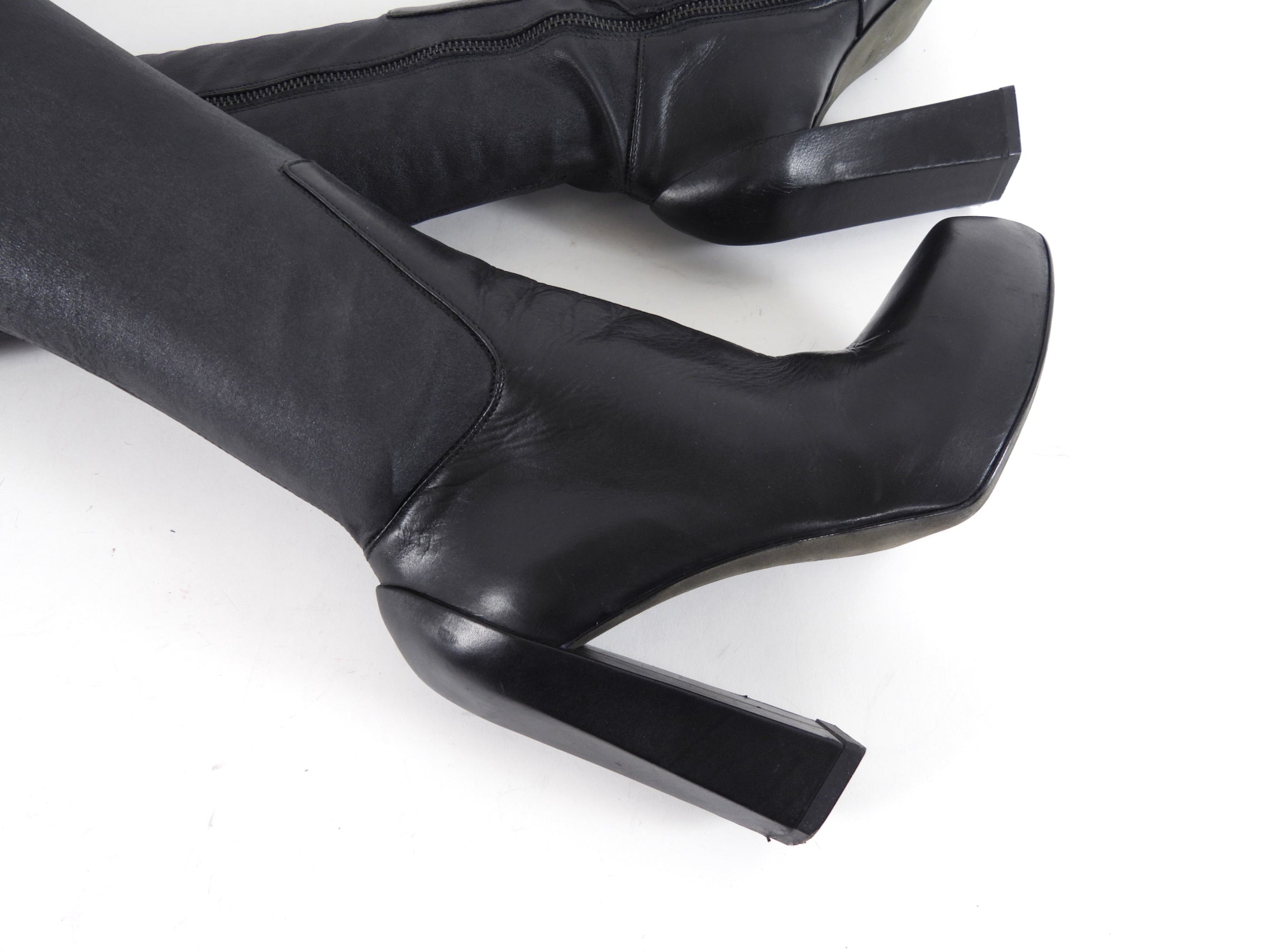 Ann Demeulemeester Fall 2015 Runway Stretch Leather Over the Knee Boots - 36.5 / 37