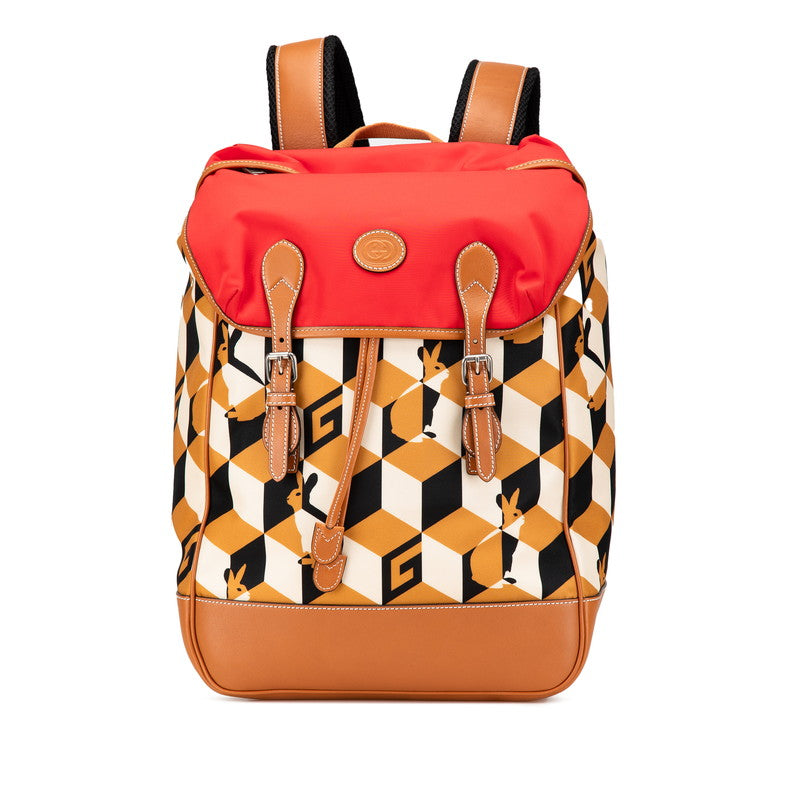Gucci Interlocking G Nylon Leather Backpack