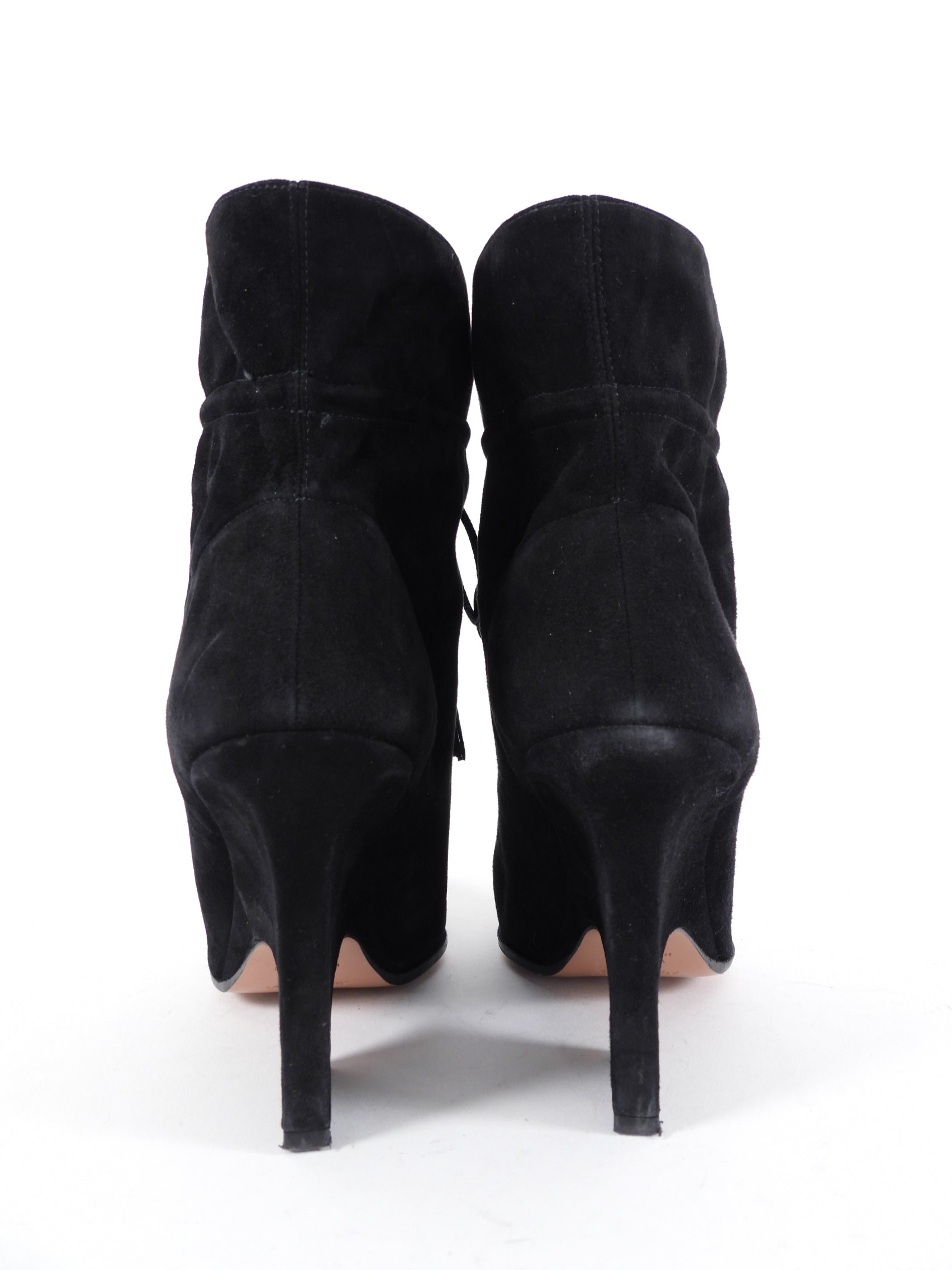 Aquazzura Black Suede Tassel Ankle Boot - 40