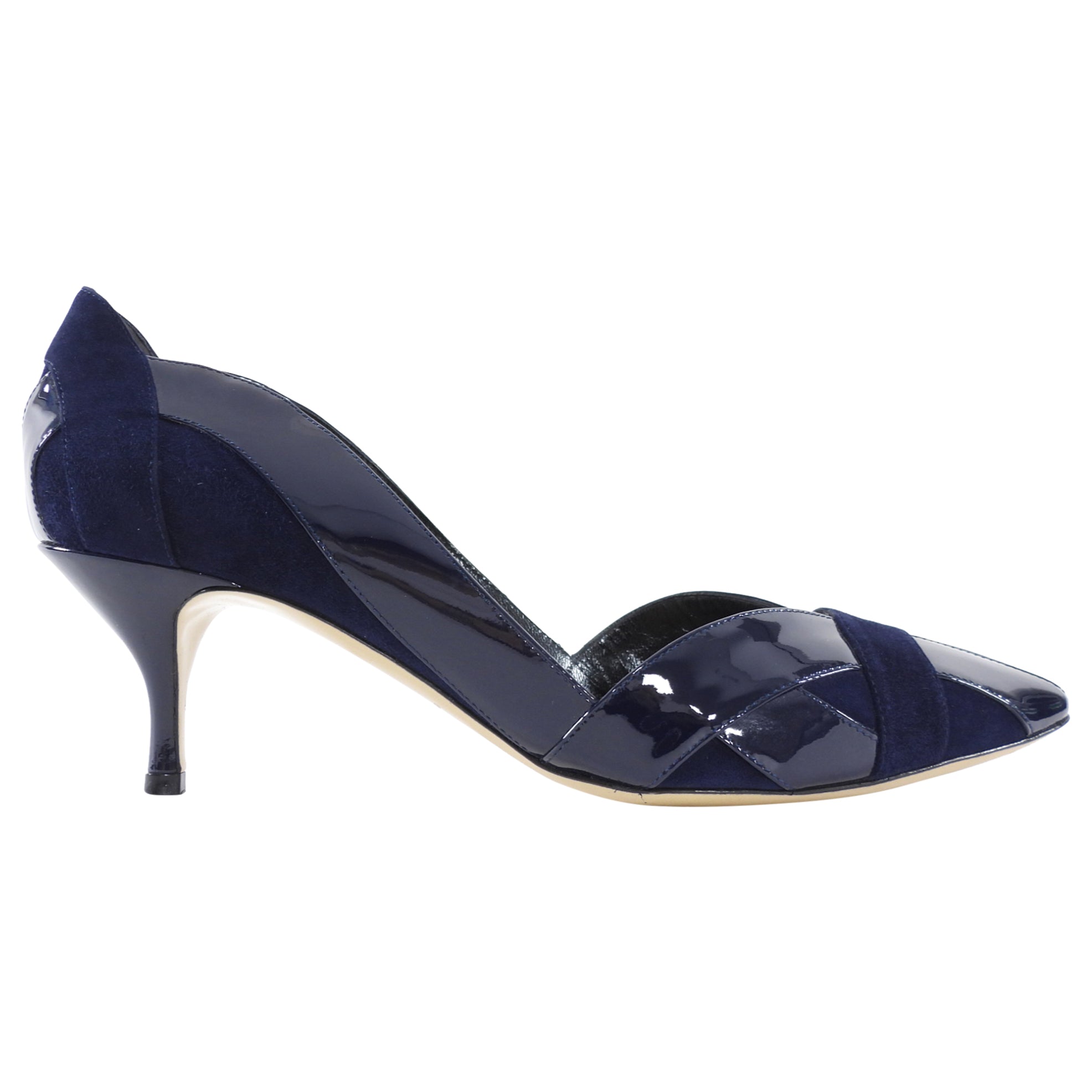 Giorgio Armani Navy Suede and Patent Pumps - 40