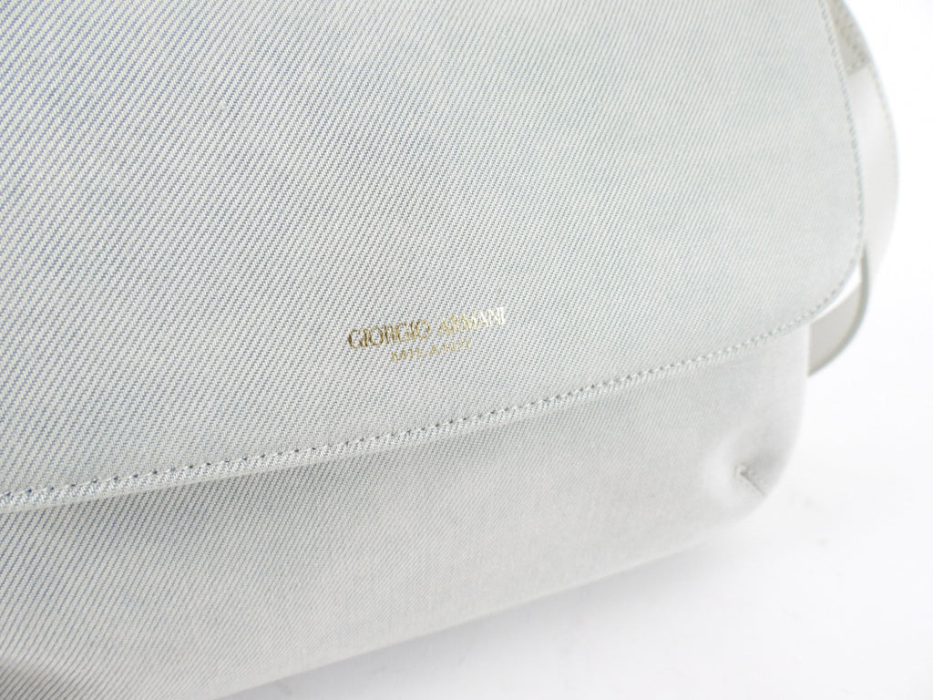 Giorgio Armani La Prima Pale Blue Denim Two-Way Bag
