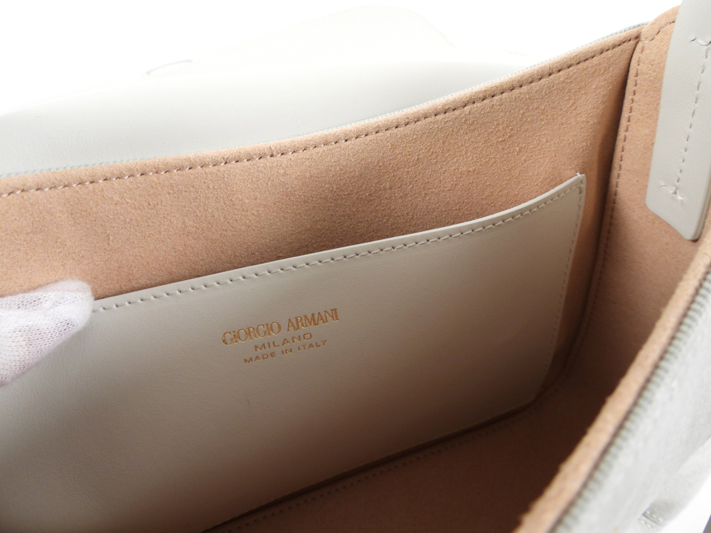 Giorgio Armani La Prima Pale Blue Denim Two-Way Bag