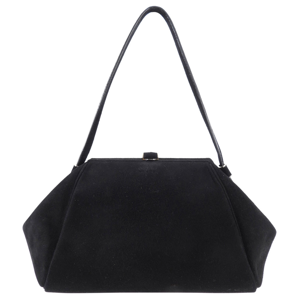 Giorgio Armani Black Suede Frame Handbag