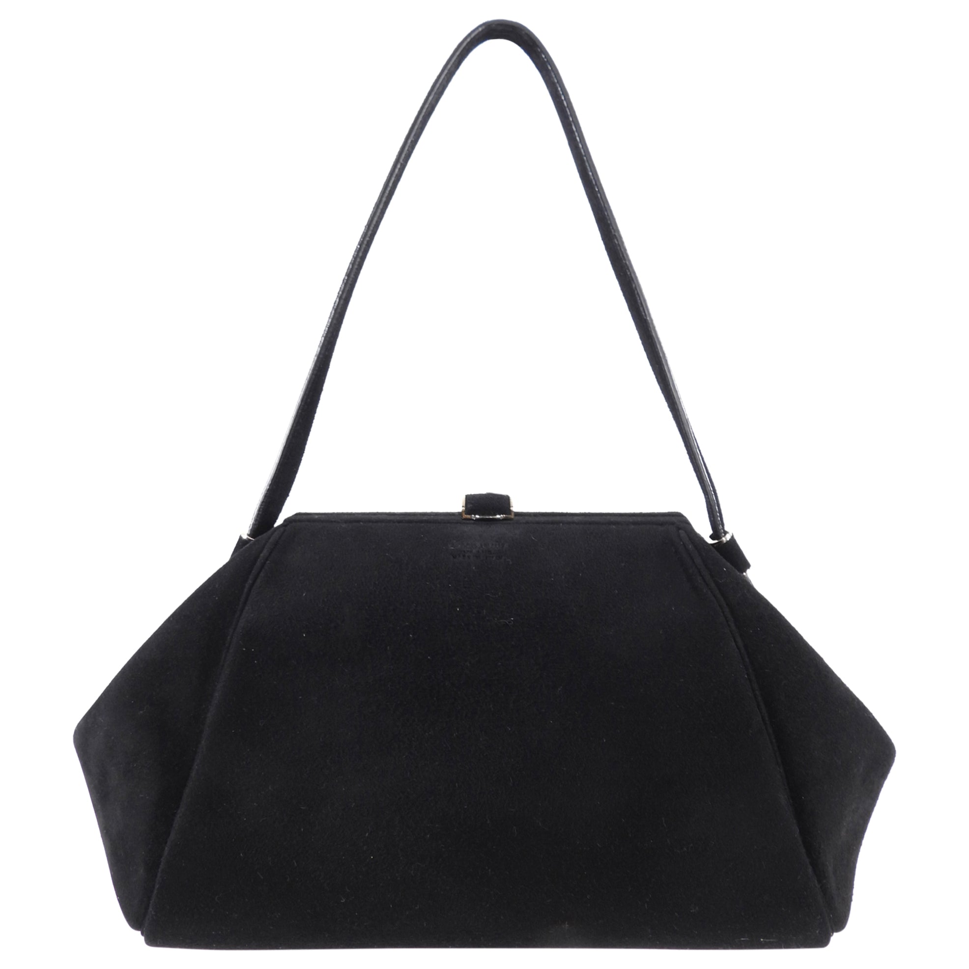 Giorgio Armani Black Suede Frame Handbag