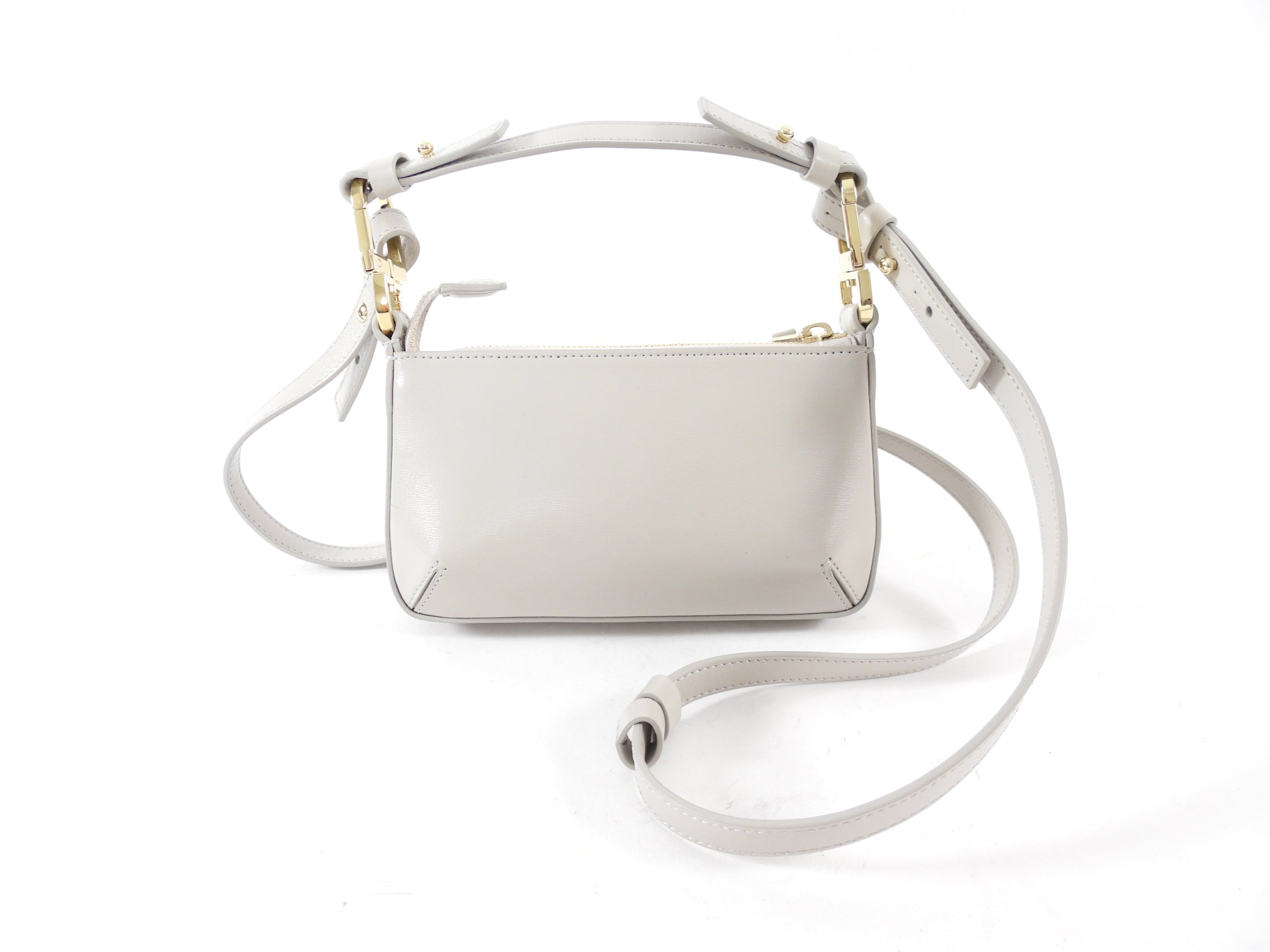 Giorgio Armani Prima Mini Stone Grey Leather Two Way Crossbody Bag