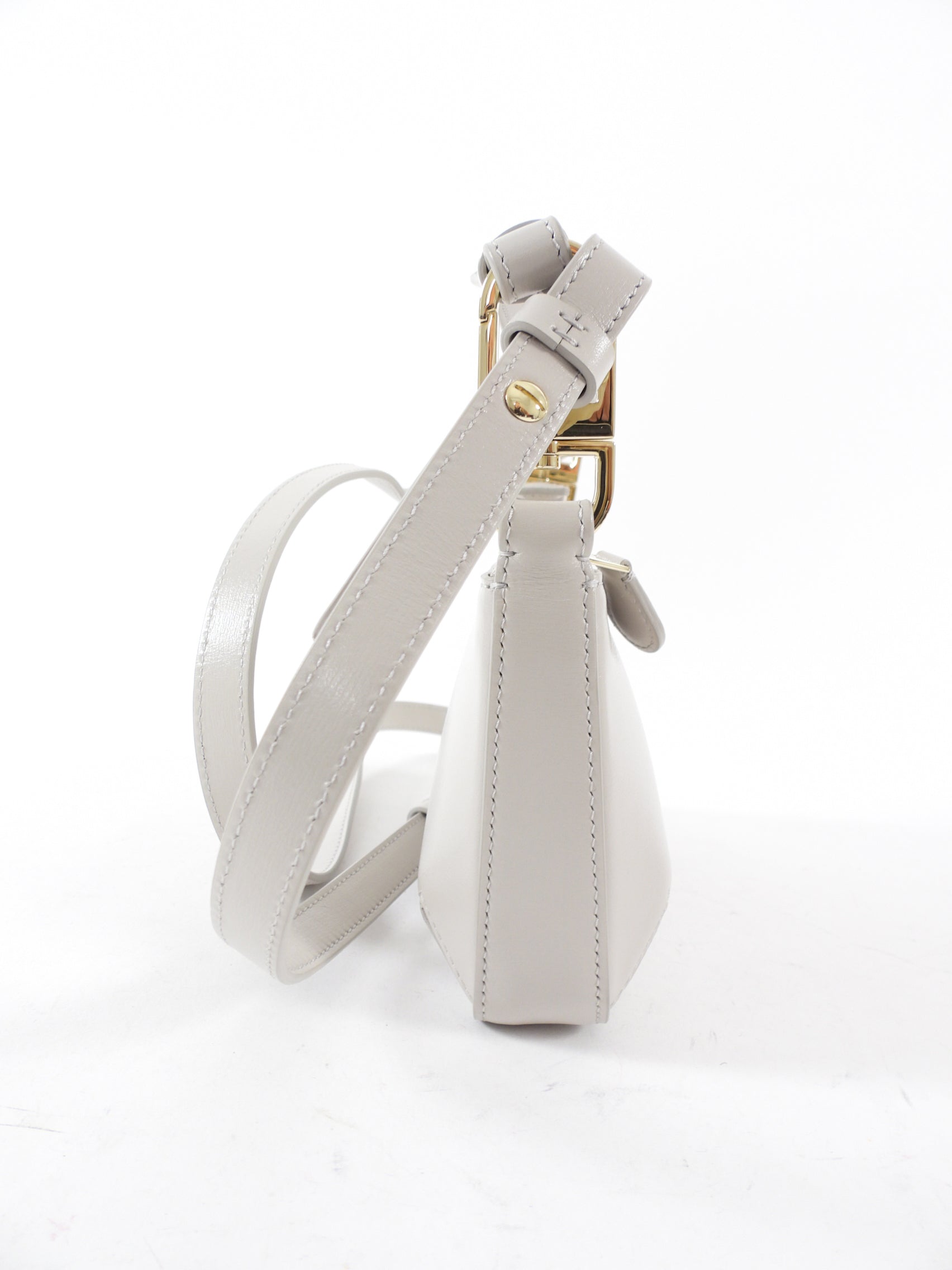 Giorgio Armani Prima Mini Stone Grey Leather Two Way Crossbody Bag