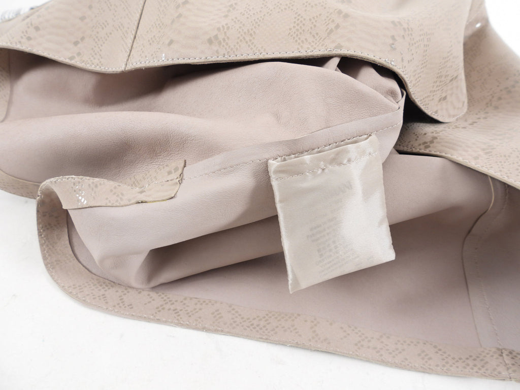 Giorgio Armani Light Beige Matte Leather Reptile Print Shirt - 40 / 4
