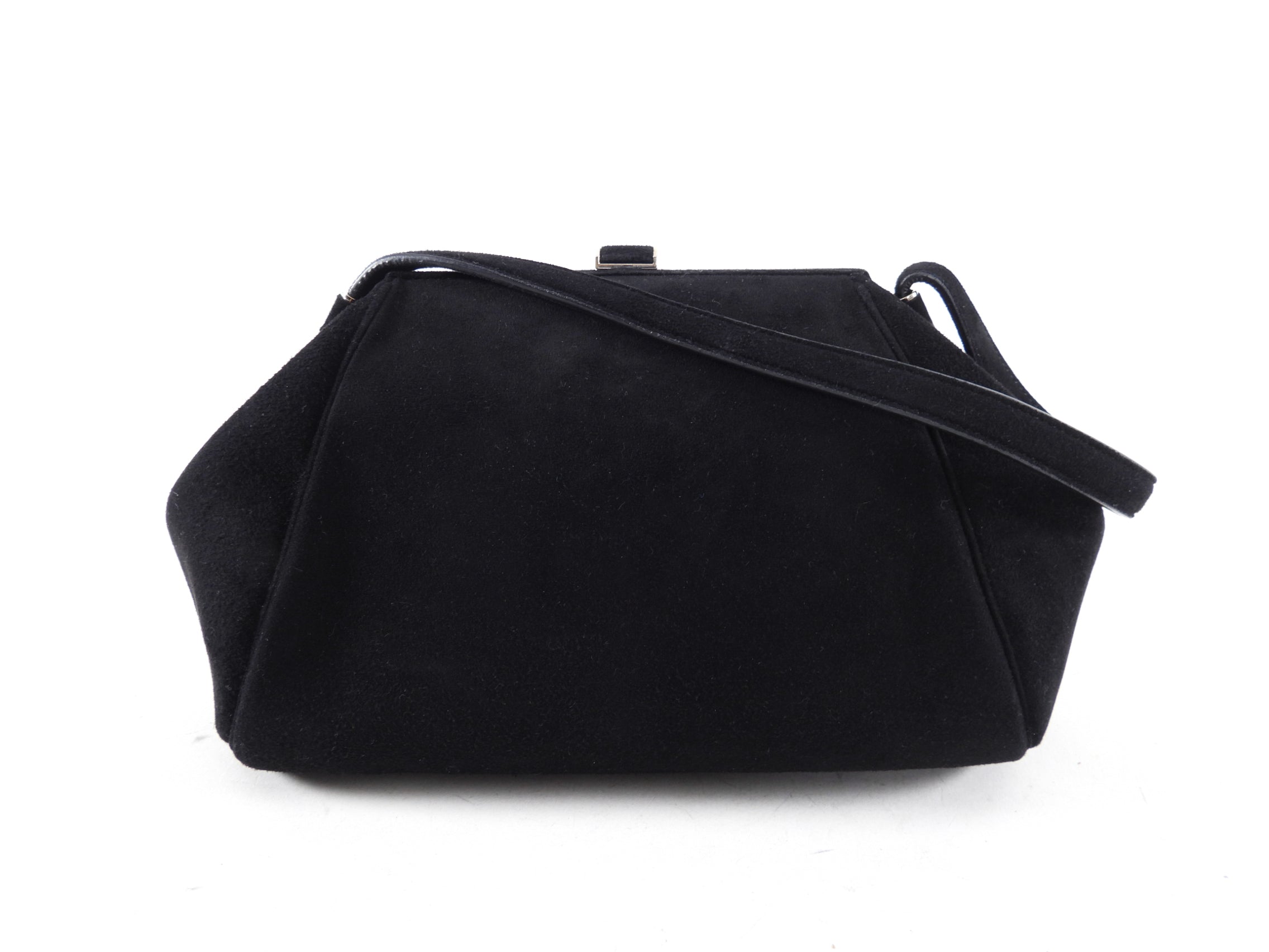 Giorgio Armani Black Suede Frame Handbag
