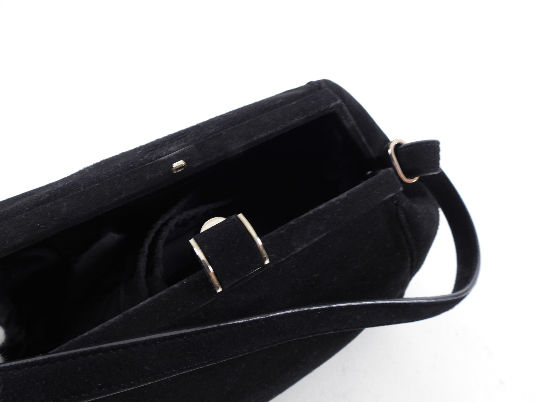 Giorgio Armani Black Suede Frame Handbag