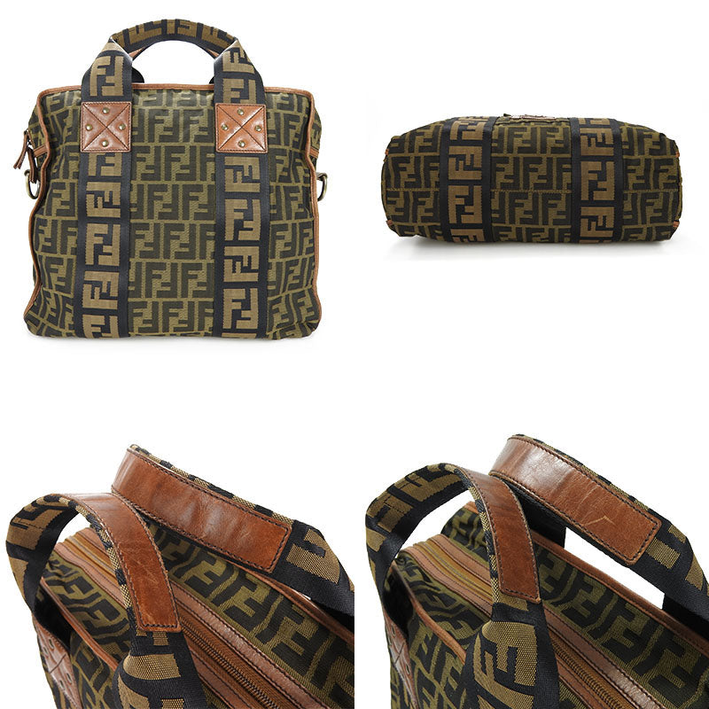 Fendi 7VA158 Zucca Canvas Leather 2way Bag