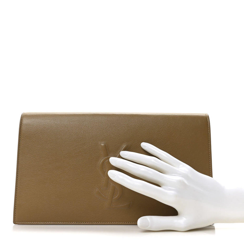 Calfskin Monogram Large Belle De Jour Clutch Beige
