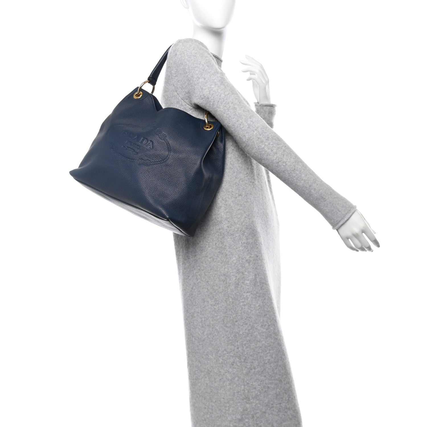 Vitello Phenix Embossed Logo Hobo Baltico