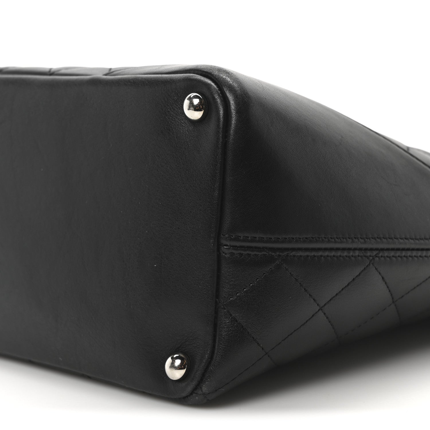 Calfskin Quilted Medium Cambon Tote Black