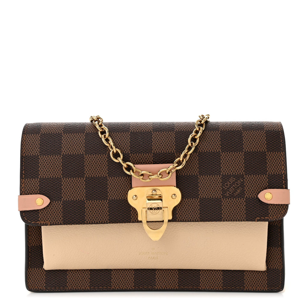 Damier Ebene Vavin Chain Wallet Creme