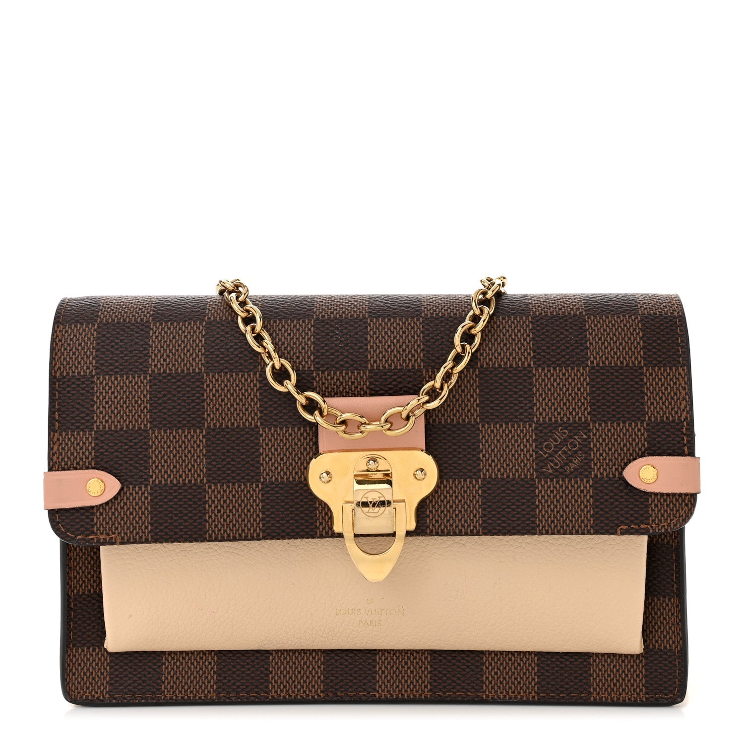 Damier Ebene Vavin Chain Wallet Creme
