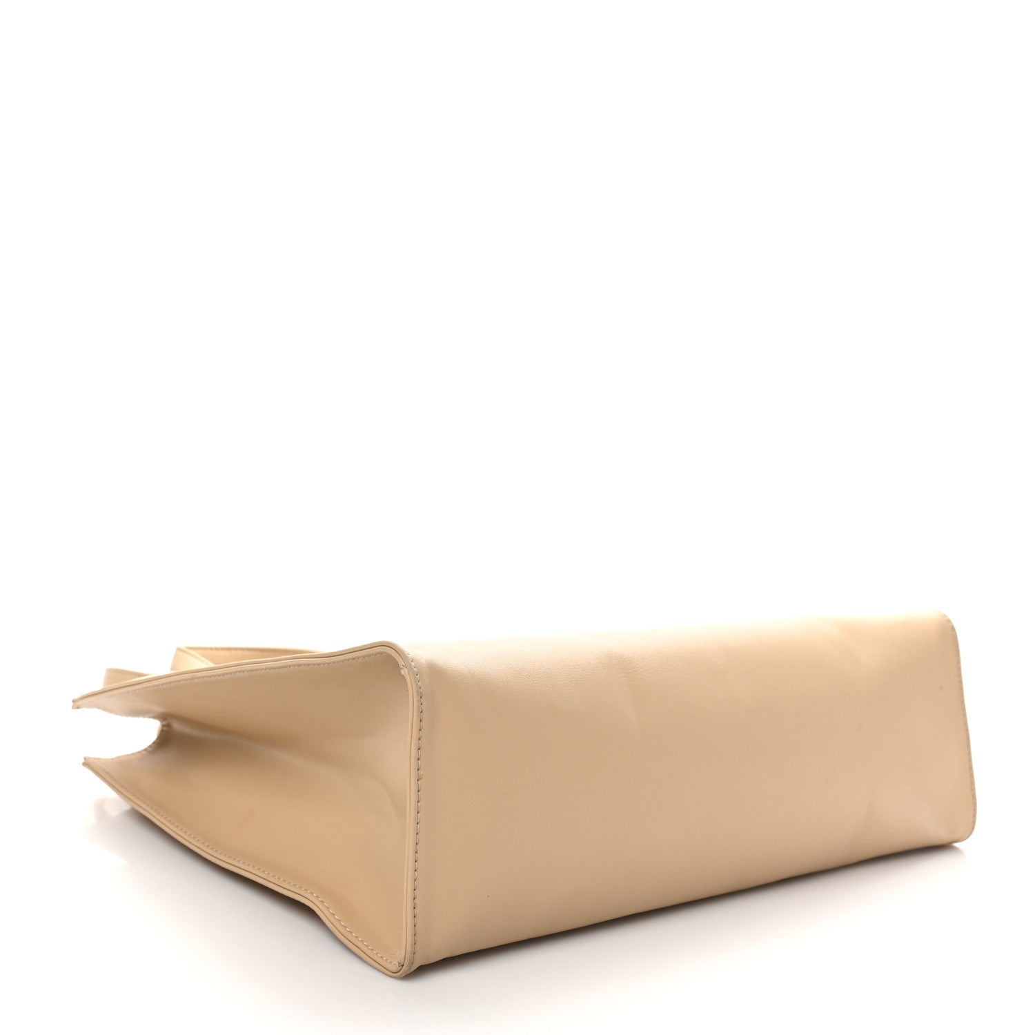 Vegan Leather Medium Shopping Bag Cream