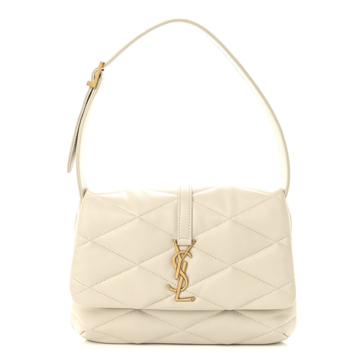 Lambskin Quilted Le 57 Diamond Shoulder Bag Crema Soft