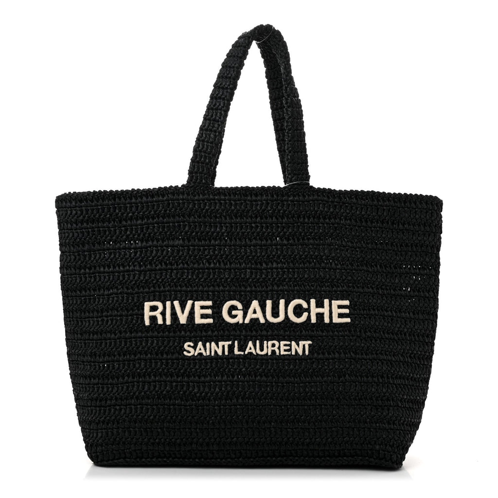 Raffia Rive Gauche Tote Black