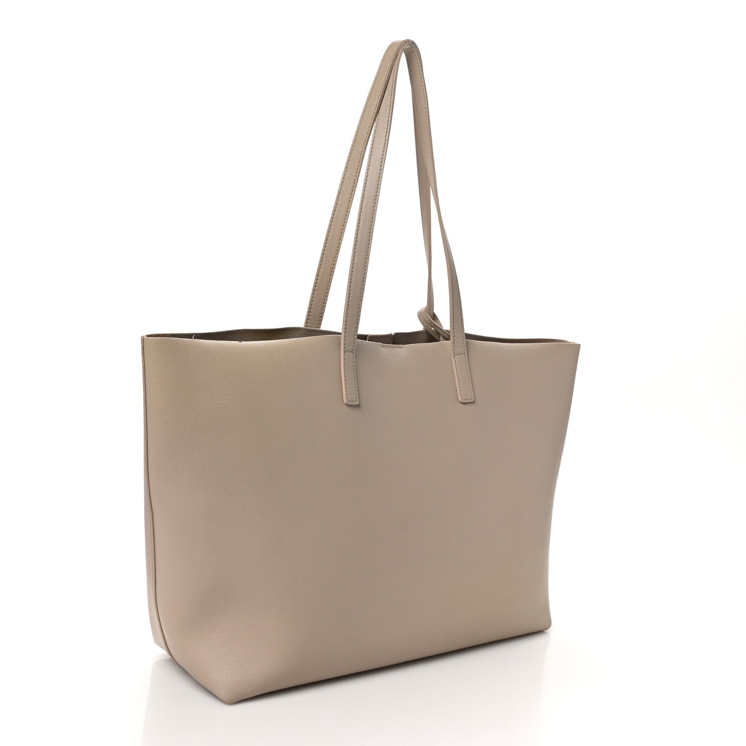 Grained Calfskin Bold East West Shopping Tote Light Natural