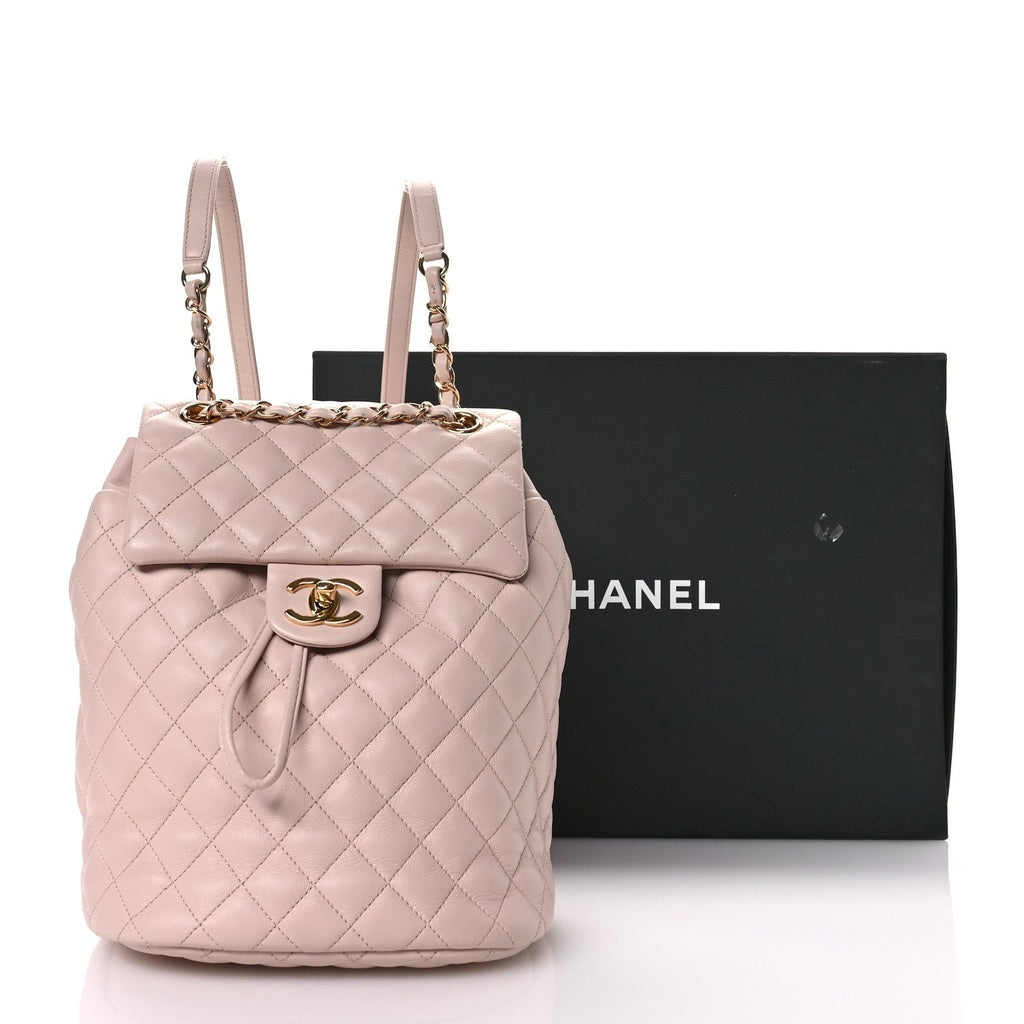 Lambskin Quilted Small Urban Spirit Backpack Light Pink