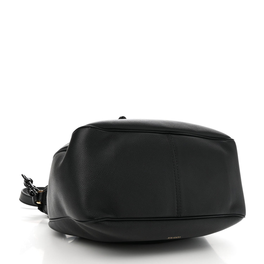 Grained Calfskin La Medusa Bucket Bag Black