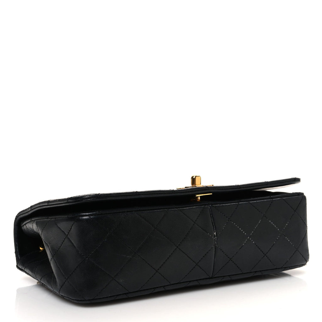 Lambskin Quilted Small Single Flap Black