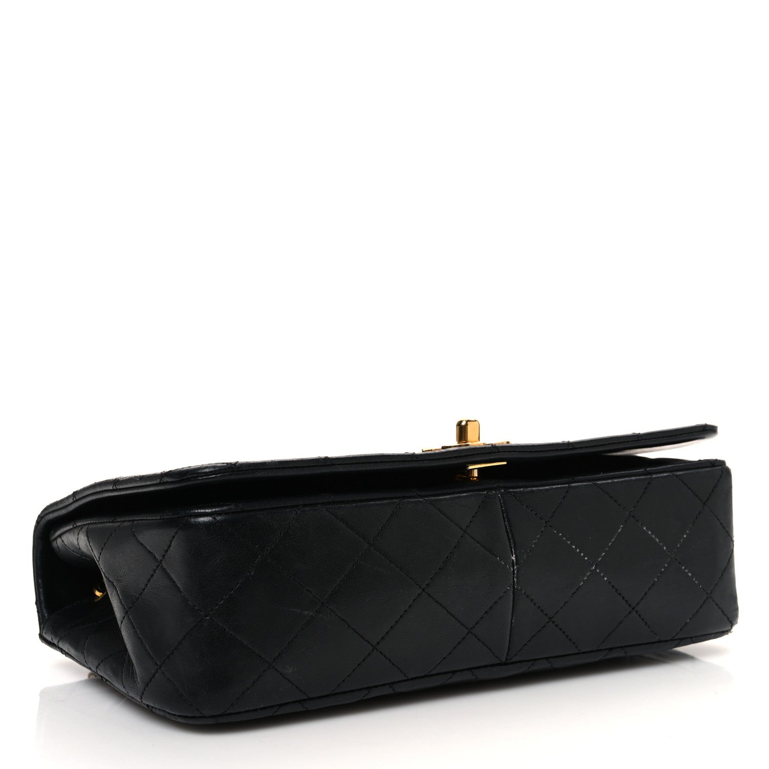 Lambskin Quilted Small Single Flap Black