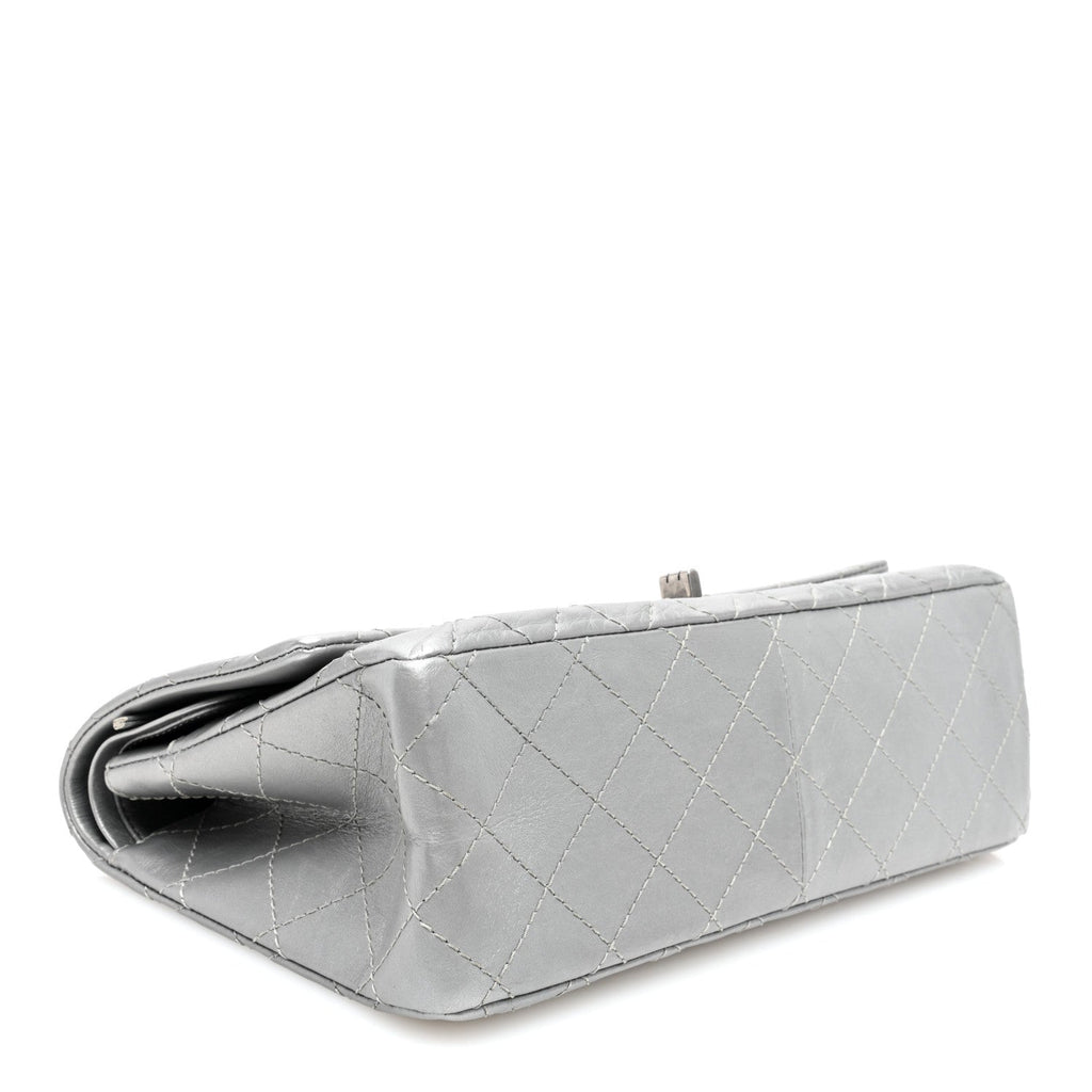 Metallic Aged Calfskin Quilted 2.55 Reissue 226 Flap Silver