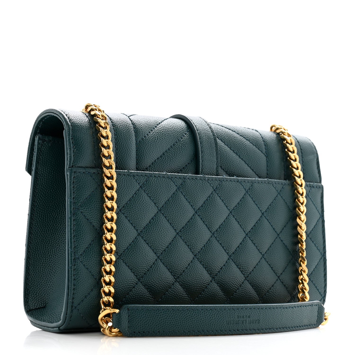 Grain De Poudre Textured Mixed Matelasse Triquilt Small Monogram Satchel Sea Turquoise