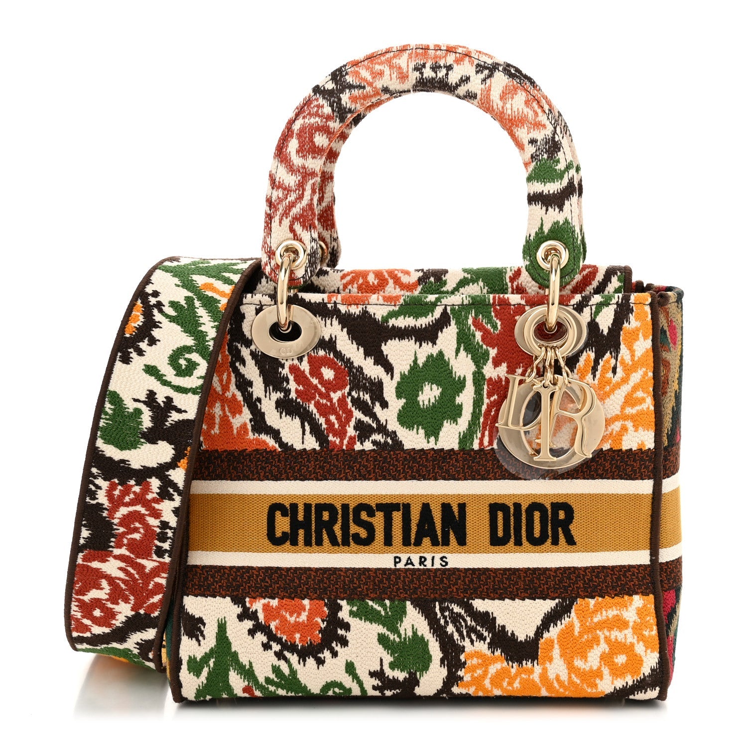 Canvas Embroidered Paisley Medium Lady D-Lite Multicolor