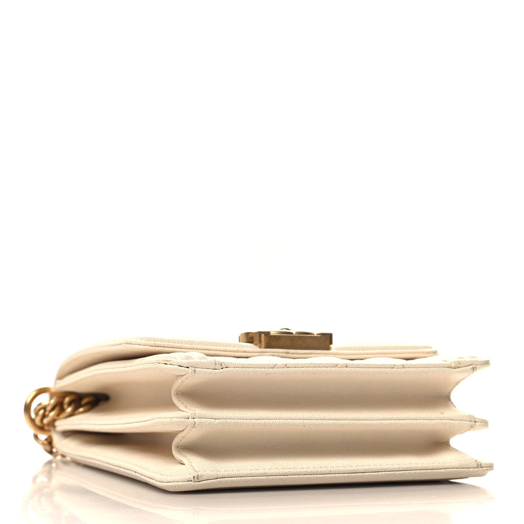 Caviar Quilted North South Boy Flap White